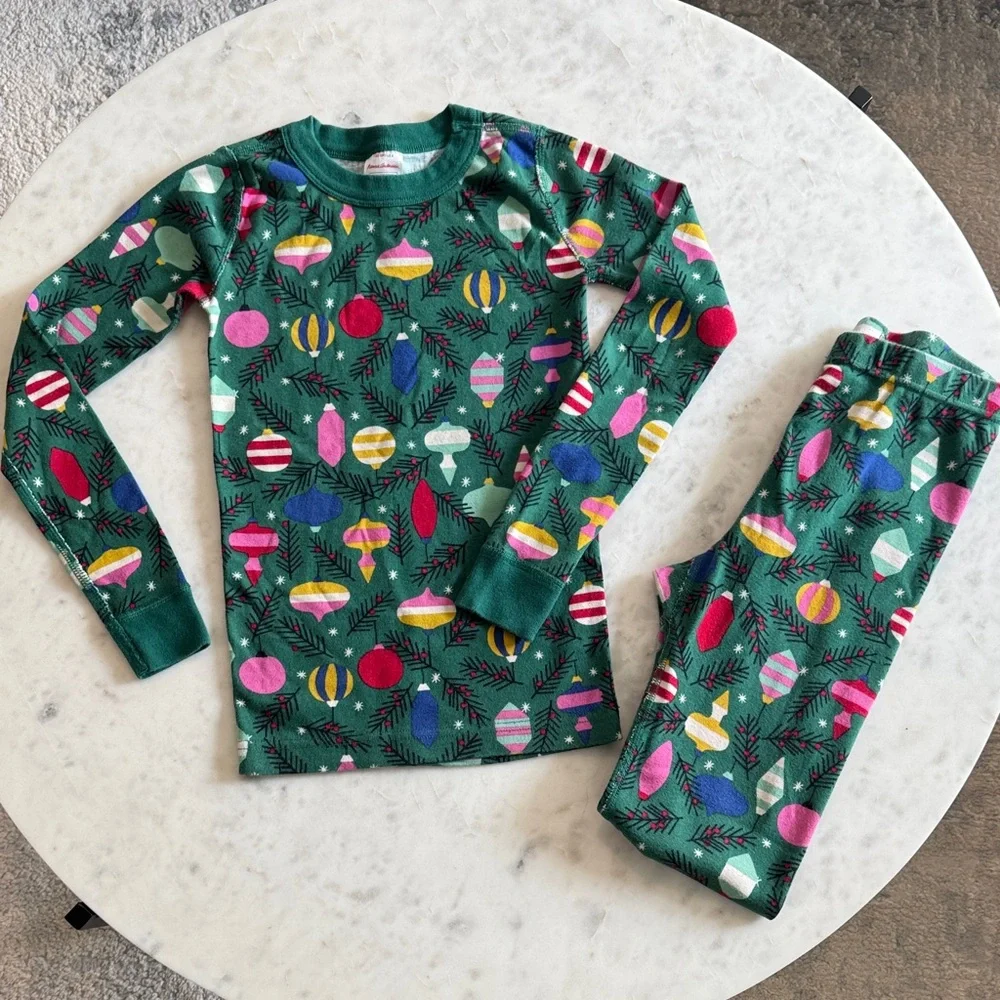 Hanna Anderson Kids Holiday Pajamas Set Size 8 - Picture 1 of 3